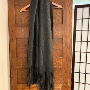 Lucky Brand Charcoal Fringed Scarf